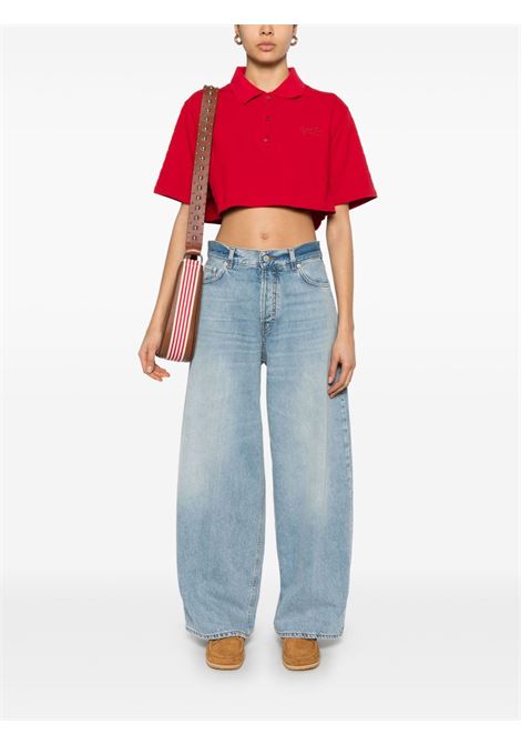 Red Golden Club-embroidered polo top Golden goose - women GOLDEN GOOSE | GWP02190P00187940512